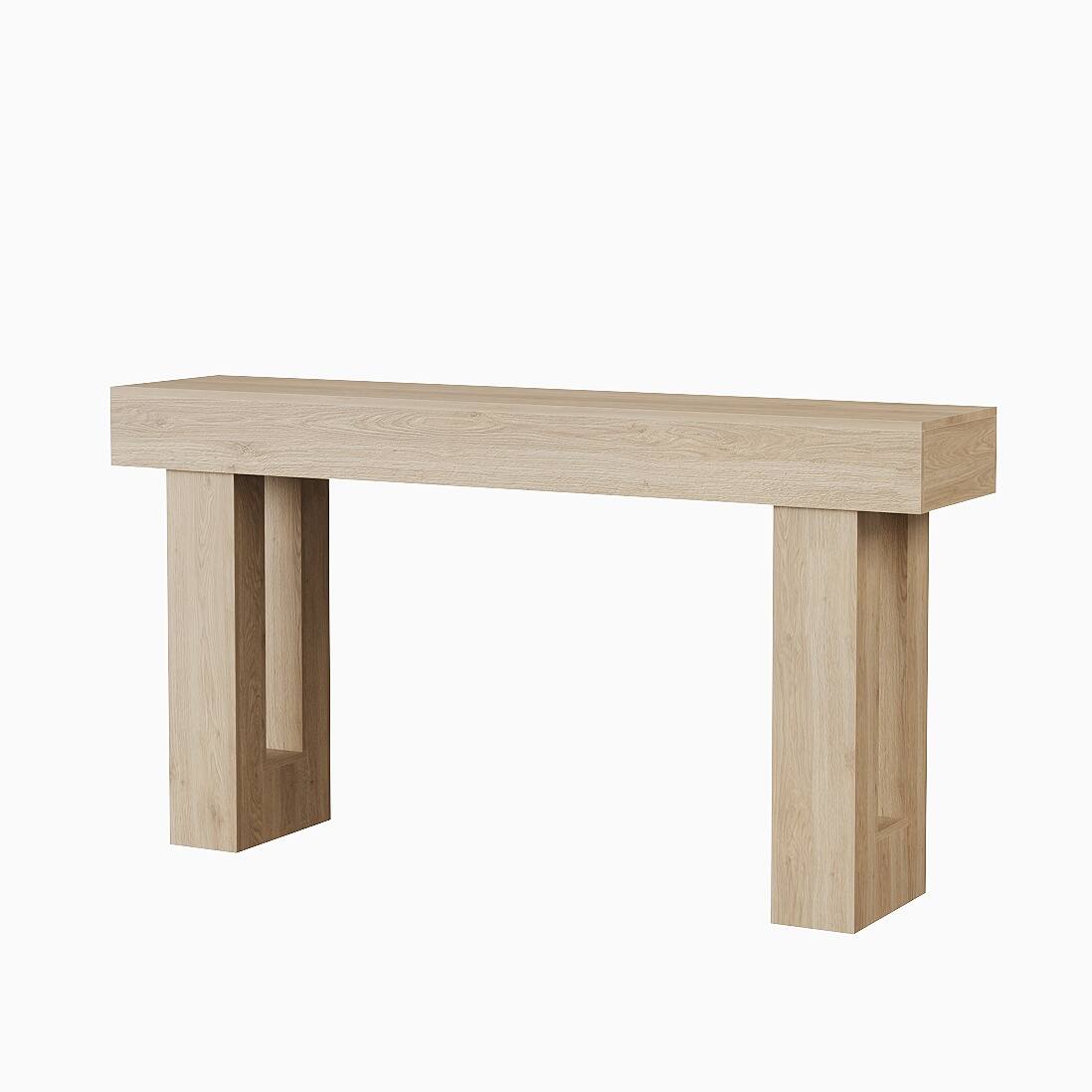 Alt View 1. Acekool - 63" Long Narrow Rectangular Console Table, Farmhouse Wood Entryway Table - Natural.