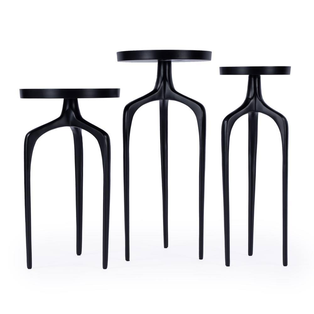 Left. Butler Specialty - Emilie Outdoor Scatter Table Set of 3 - Brown.