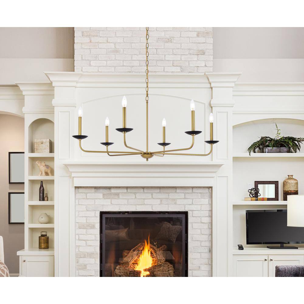 Left. Living District - Cohen 42 inch pendant in black and brass - Black And Brass.