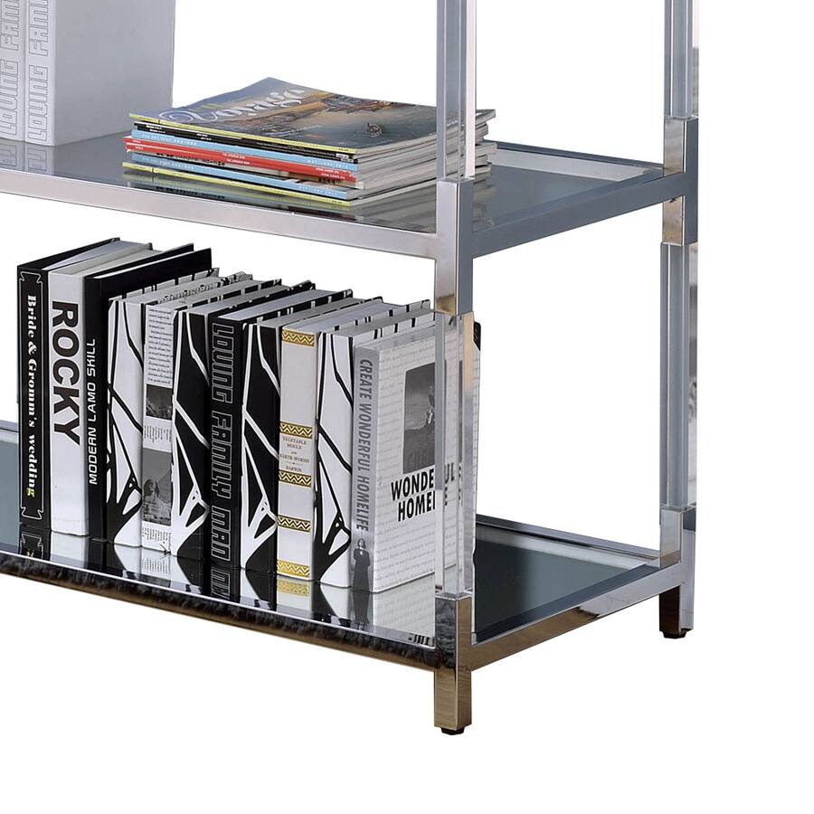 Sofa Graph Manhattan Lane Metal and Glass Sofa Table with 2 Open Shelves Silver ...
