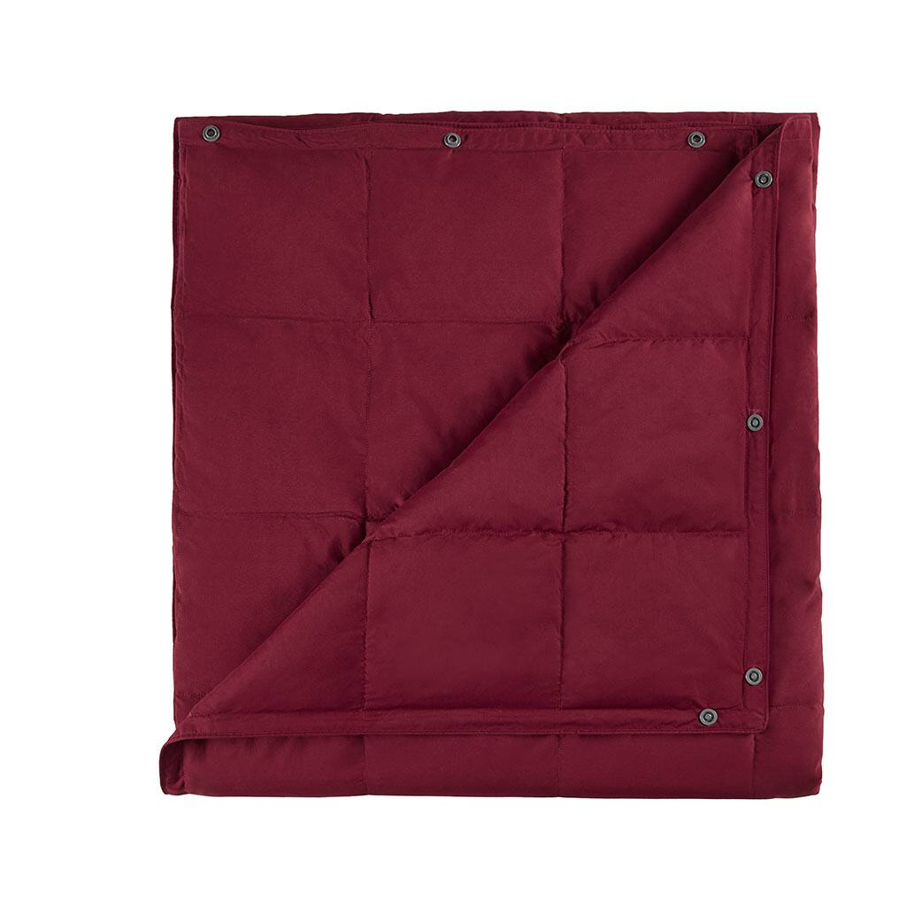 Alt View 1. MOOSOO - Wearable Blanket 62"x68", Goose & Down Throw Blanket with Buttons, Classic Box Quilting for Camping, Travel - Red.