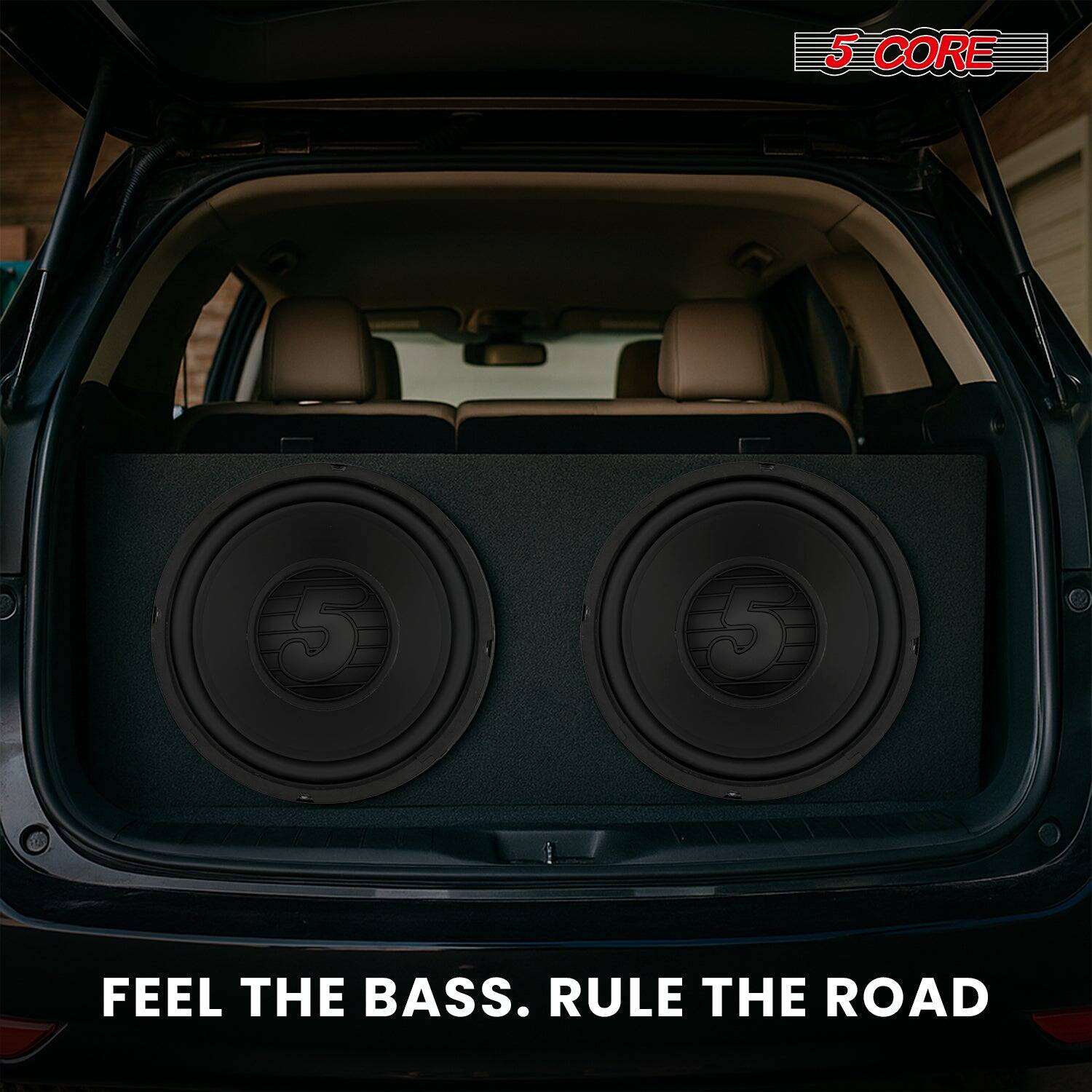5 CORE, 5, FEEL THE BASS. RULE THE ROAD