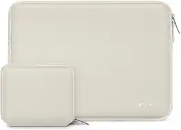 mosiso - 13-13.3 inch Laptop Sleeve Bag for MacBook Air Pro 13 14 HP Dell ASUS Lenovo, Neoprene Computer Sleeve with Small Case - Sand
