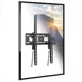 Mount-It! - Portrait TV Wall Mount – Vertical Display Bracket for 37"–75" TVs, Tilt, Anti-Theft Design - Black