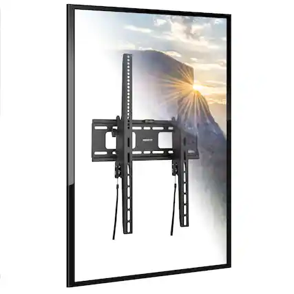 Front. Mount-It! - Portrait TV Wall Mount – Vertical Display Bracket for 37"–75" TVs, Tilt, Anti-Theft Design - Black.