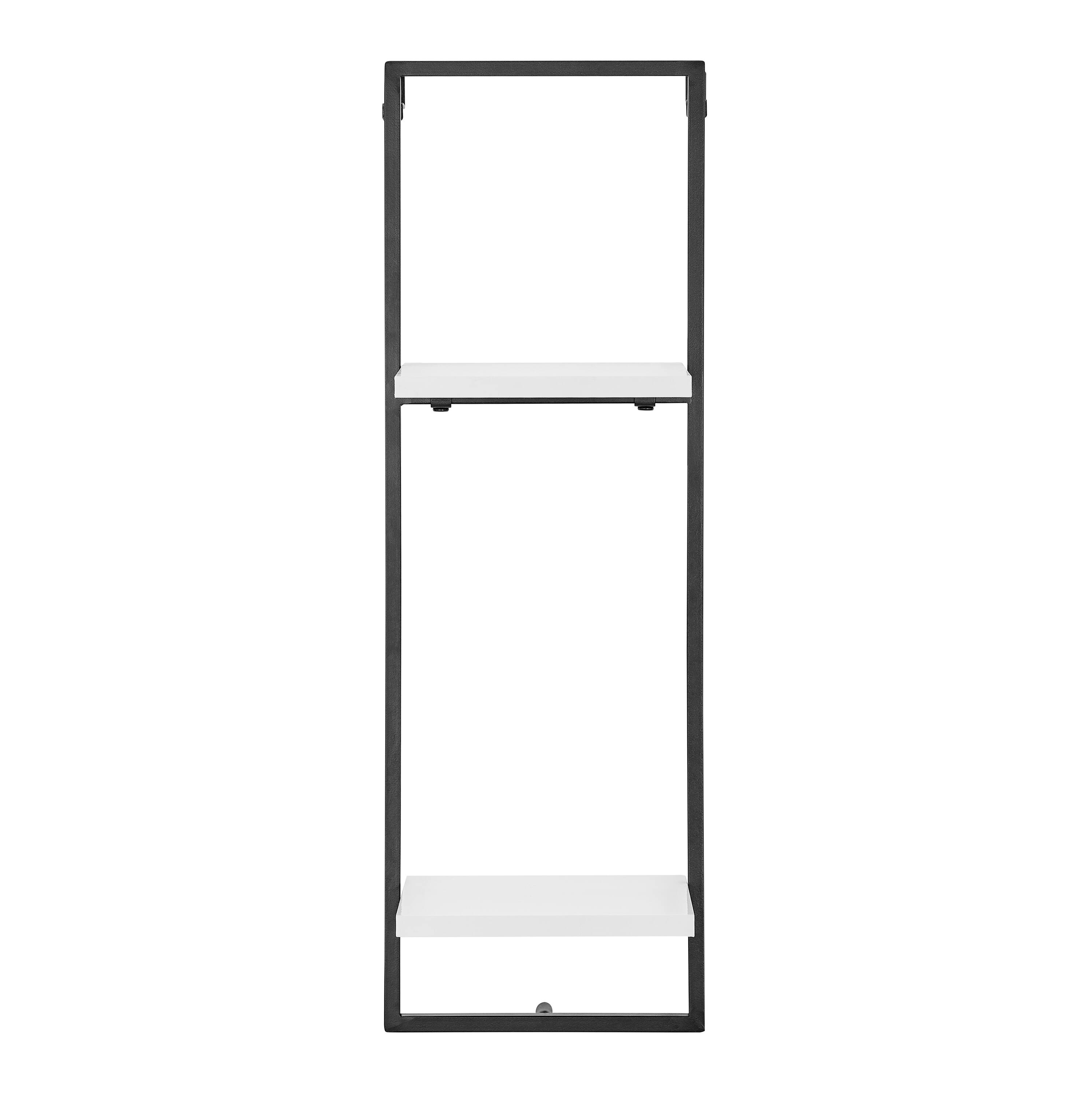 Alt View 8. Danya B - Framed 4-Piece Shelf Set - Black Metal Frame and White MDF Shelves - Black, White.