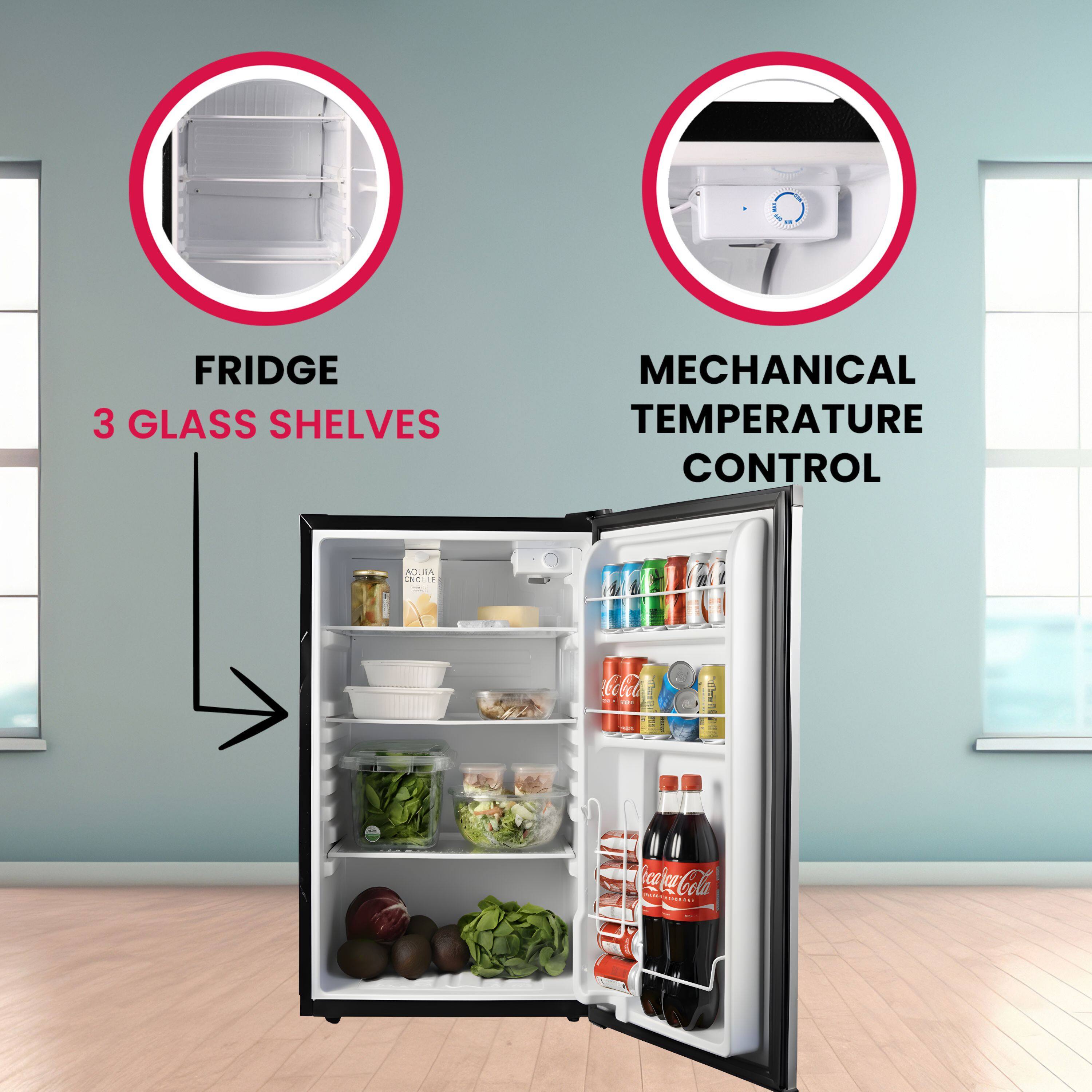 FRIDGE  
3 GLASS SHELVES  
MECHANICAL TEMPERATURE CONTROL