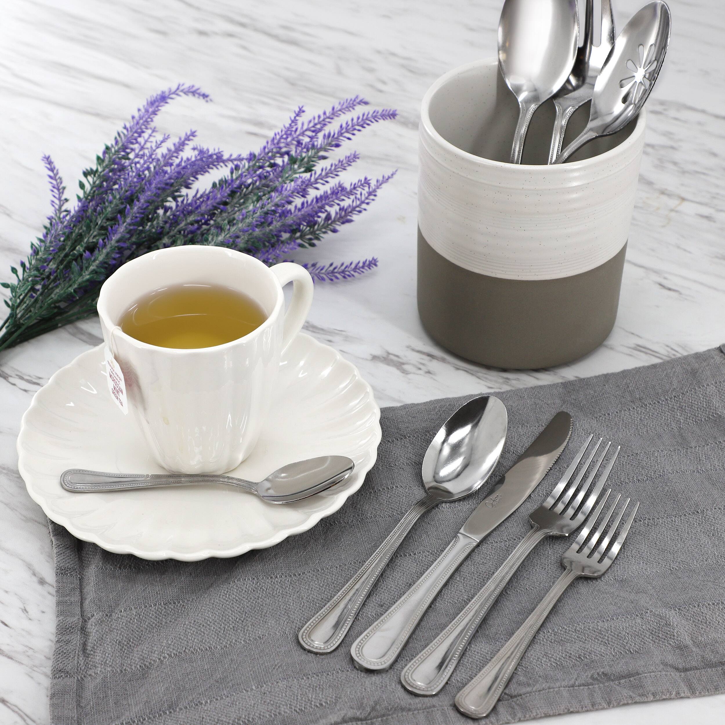 Alt View 7. Gibson - Gibson Home 87 Piece Stainless Steel Flatware and Serving Utensil Set in Silver - Silver.