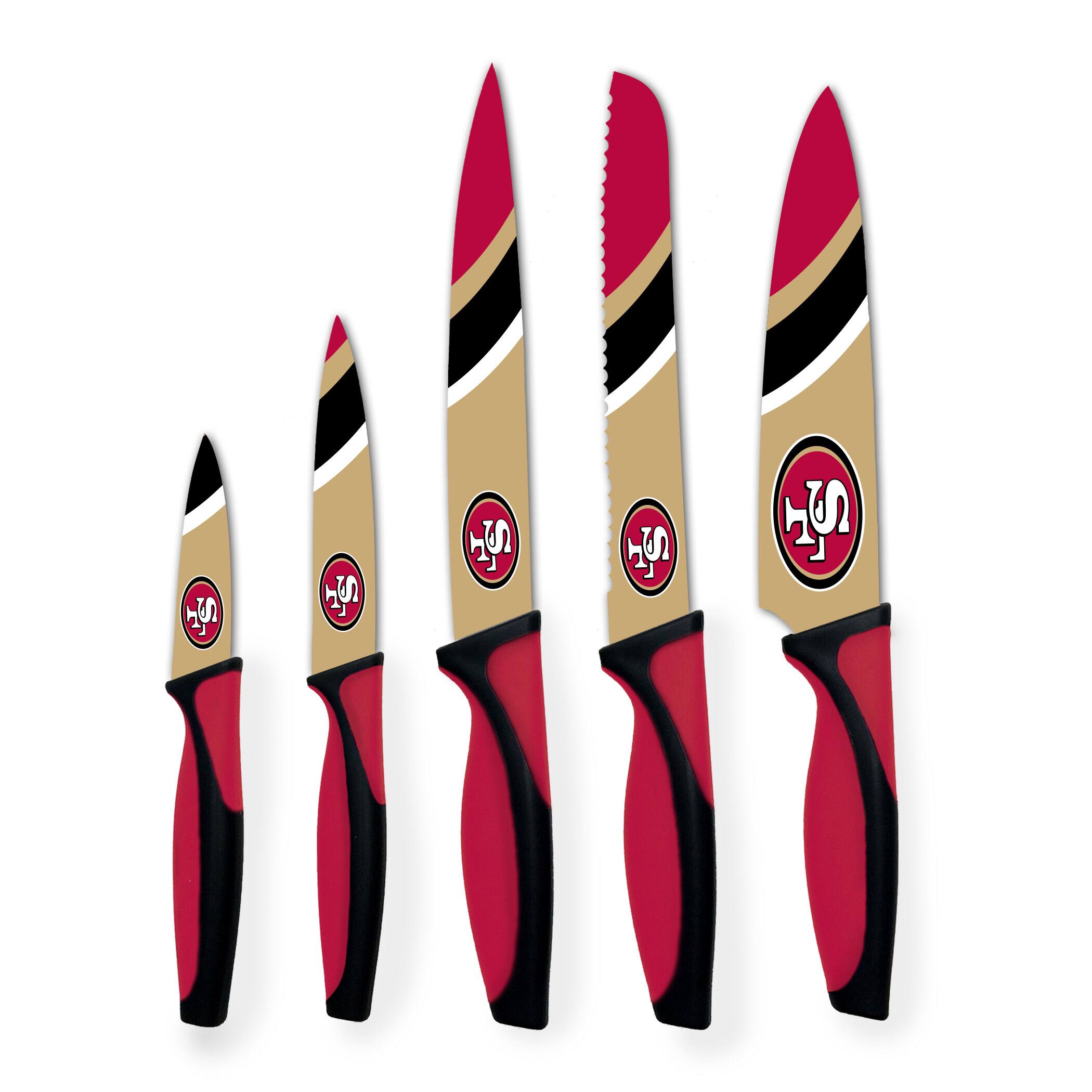 Alt View 1. Woodrow - San Francisco 49ers 5-Piece Stainless Steel Cutlery Knife Set - Multicolor.