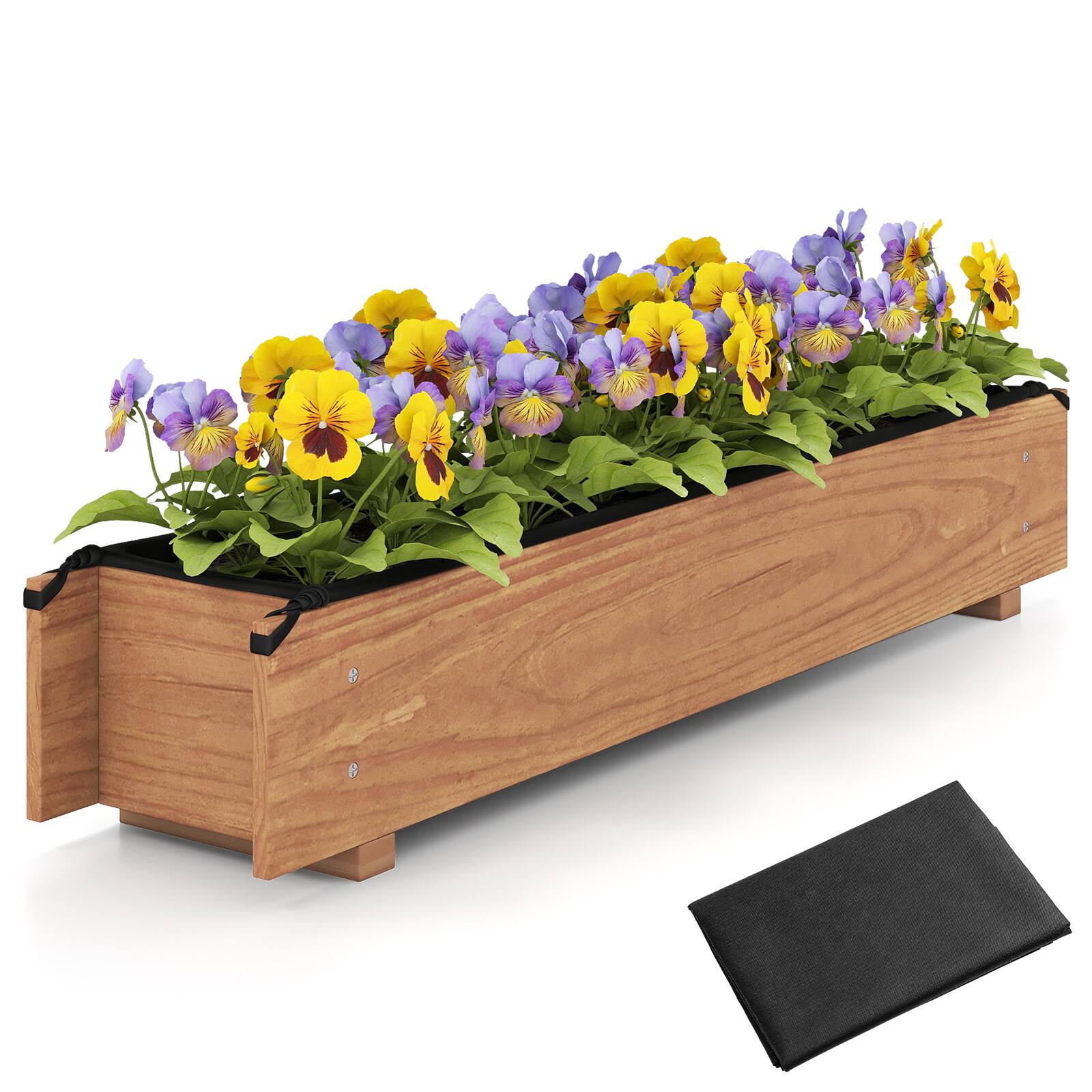Front. Ecooso - Wooden Raised Garden Bed with Drainage Holes for Vegetables.