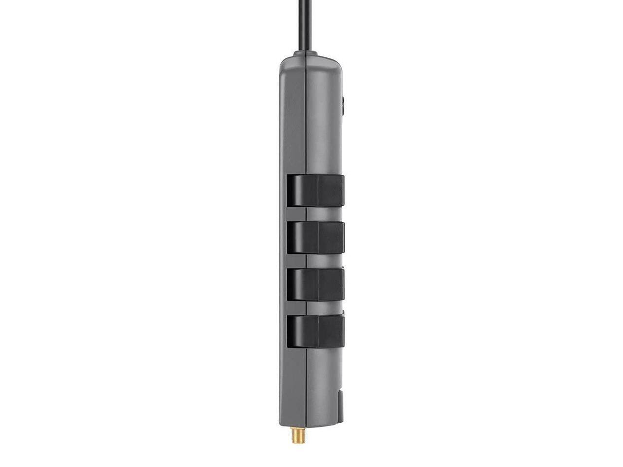 Alt View 9. Belkin - Belkin Surge Protector Power Strip - 8 Rotating, 4 Outlets, 8ft Cord, 4320 Joules, 5 Pack - Black.