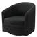 Alt View 16. Costway - Modern Swivel Barrel Upholstered Velvet Armchair with Metal Base - Black.