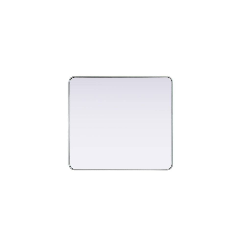 Alt View 4. Elegant Decor - Contour Metal Rectangle Mirror 36x40 in Silver - Silver.