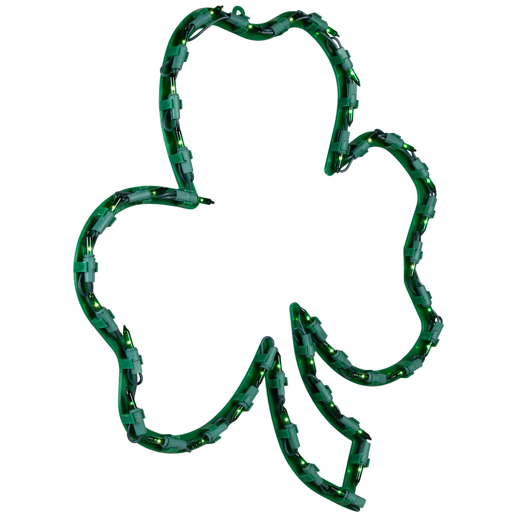 Alt View 4. Northlight - Lighted St. Patrick's Day Irish Shamrock Window Silhouette - 17" - Green.