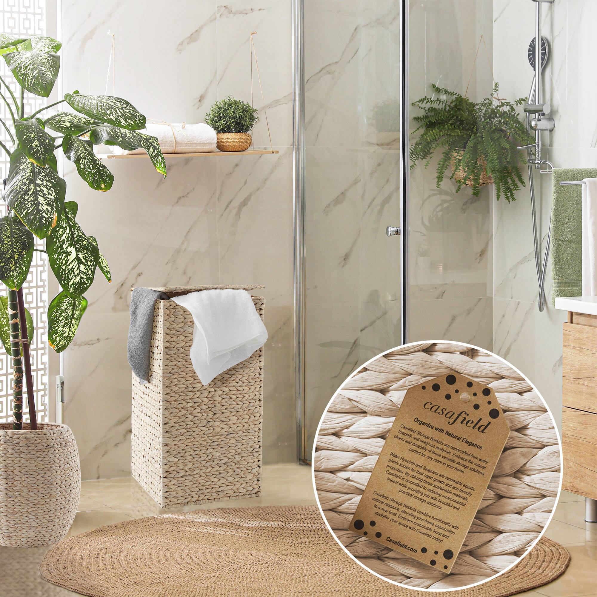 Casafield - Organize storage with Natural Elegance

Casafield brings together the best of natural materials and modern design to create a harmonious and elegant storage solution. Our products are made from sustainable materials, carefully selected for their durability and beauty. 

- Handcrafted from woven rattan, our storage baskets are lightweight yet sturdy, perfect for organizing towels, linens, and other bathroom essentials.
- The natural rattan texture adds a touch of warmth and sophistication to any space.
- Designed to be versatile, our baskets can be used in bathrooms, bedrooms, or living areas.
- Easy to clean and maintain, they are a practical and stylish addition to your home.
- Choose from a range of sizes to suit your needs.

Casafield.com