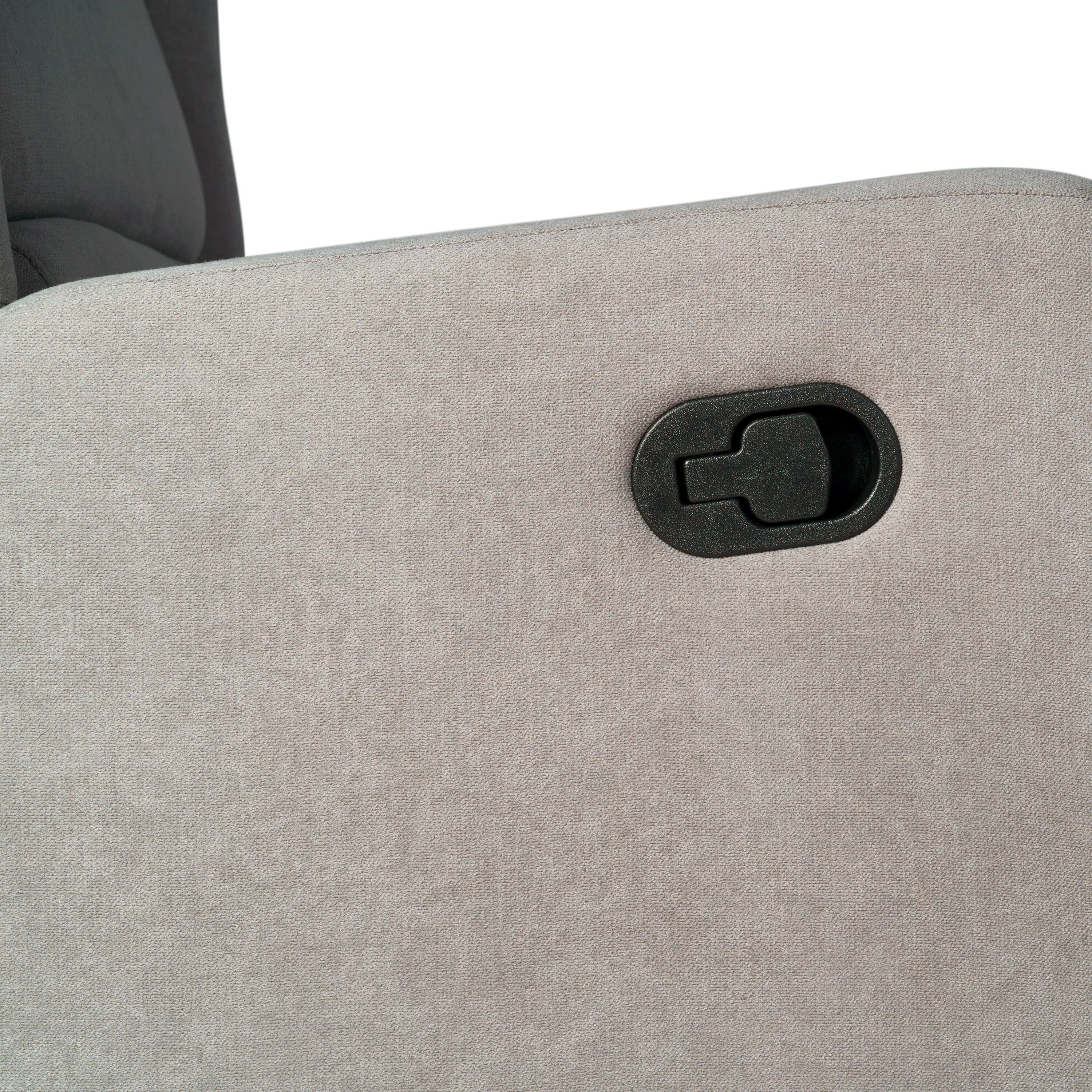 Alt View 10. Emma + Oliver - Wingback Manual Rocking Glider Recliner Chair with 360° Swivel - Light Gray.