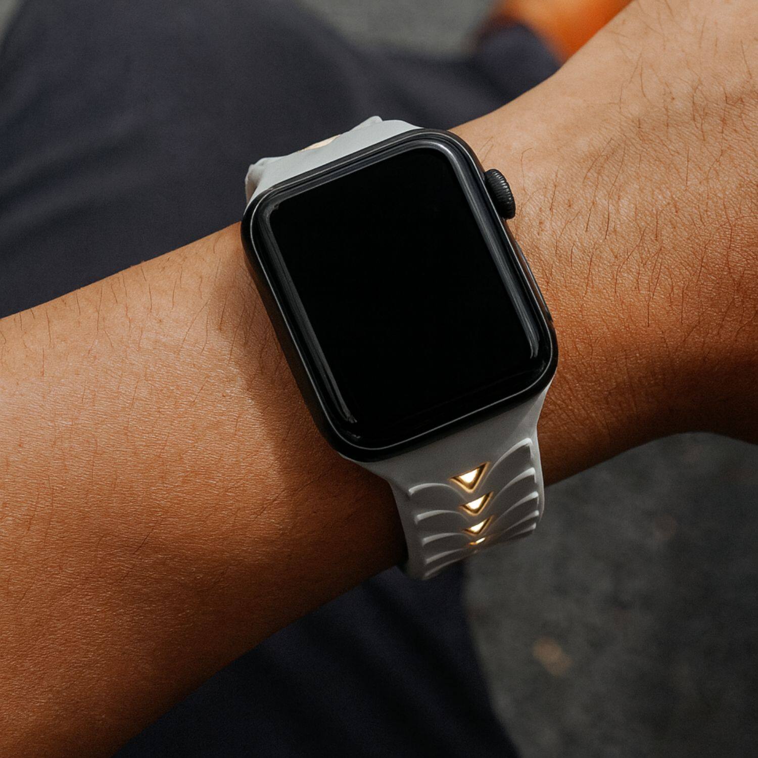 Back. Stock Preferred - Silicone Replacement Band 38/40/41mm for Apple Watch - Functional Gray.