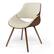 Front. Simpli Home - Malden Mid Century Modern Bentwood Dining Chair with Wood Back in Cream Faux Leather - Cream.
