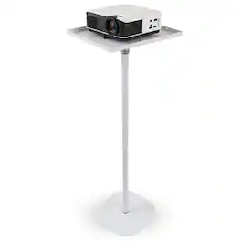 5 CORE - Projector Stand Floor Adjustable 66" Universal Projectors Support for Home Office & Studio - White