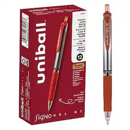 uni-ball - Signo RT Gel Pens, Medium Point, 0.7mm, Dozen - Red Ink