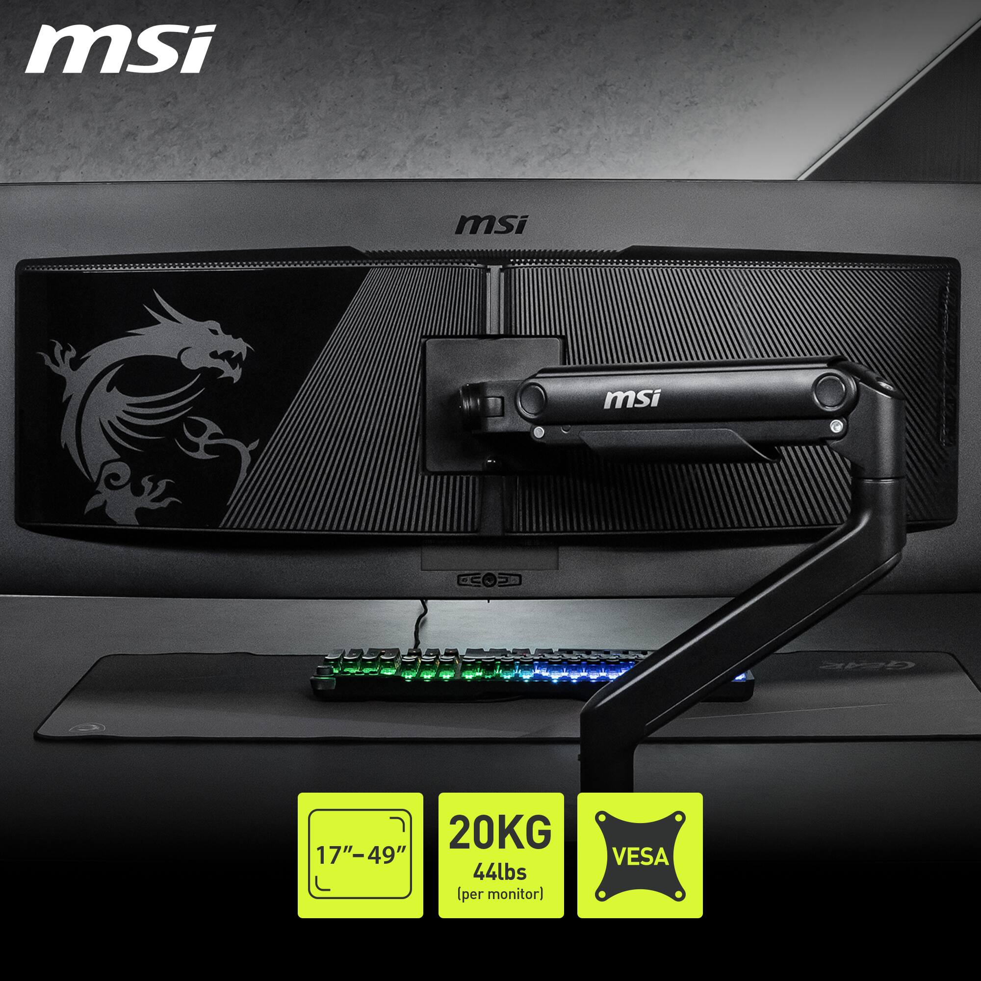 msi ECO2 BC  
DO5 3O 20KG 17"-49" 44lbs (per monitor) VESA