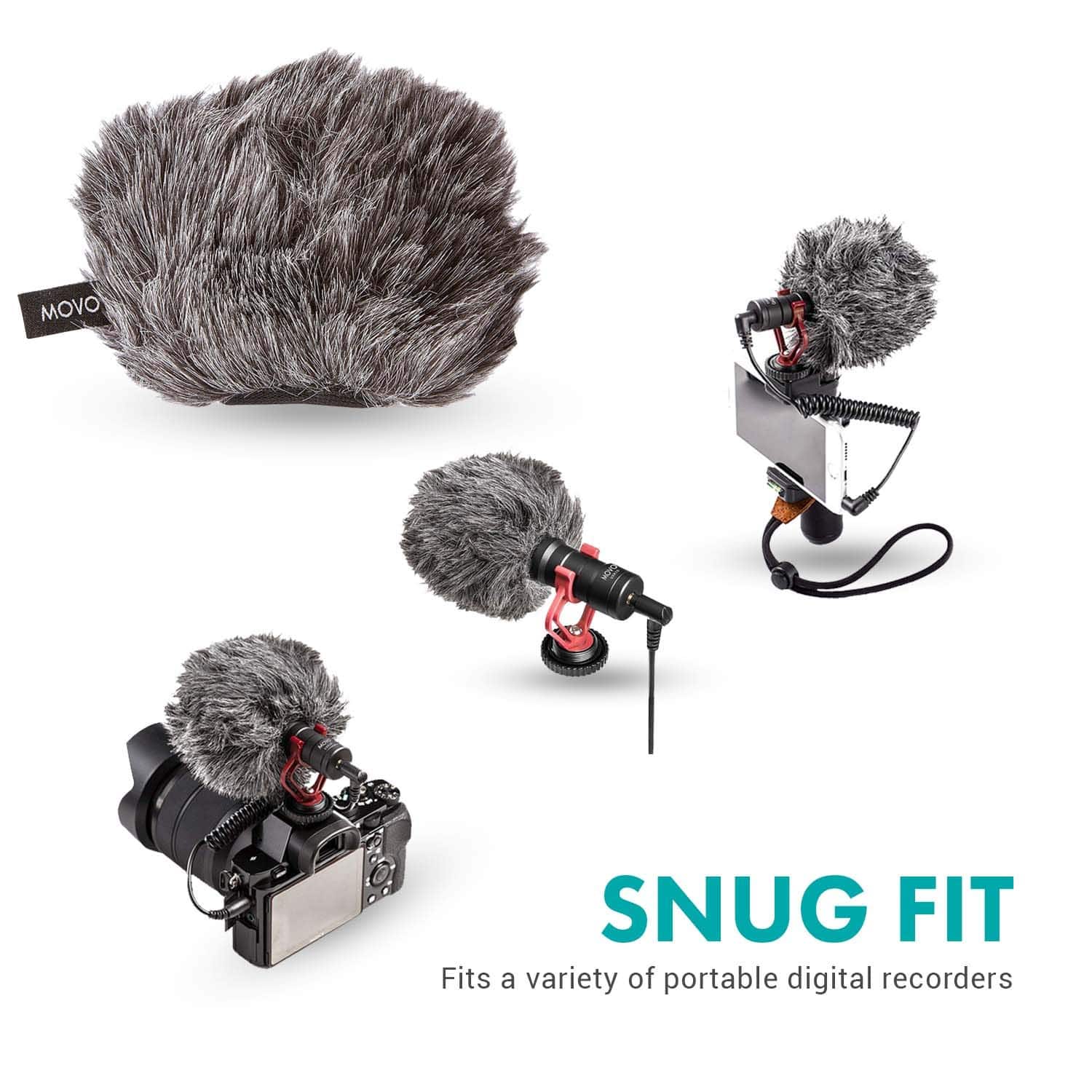 MOVO WS G9 Furry Outdoor Microphone Windscreen Muff for Portable
