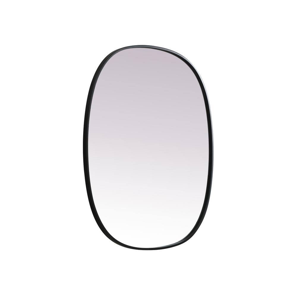 Alt View 1. Elegant Decor - Metal Frame Oval Mirror 30x36 Inch in Black - Black.