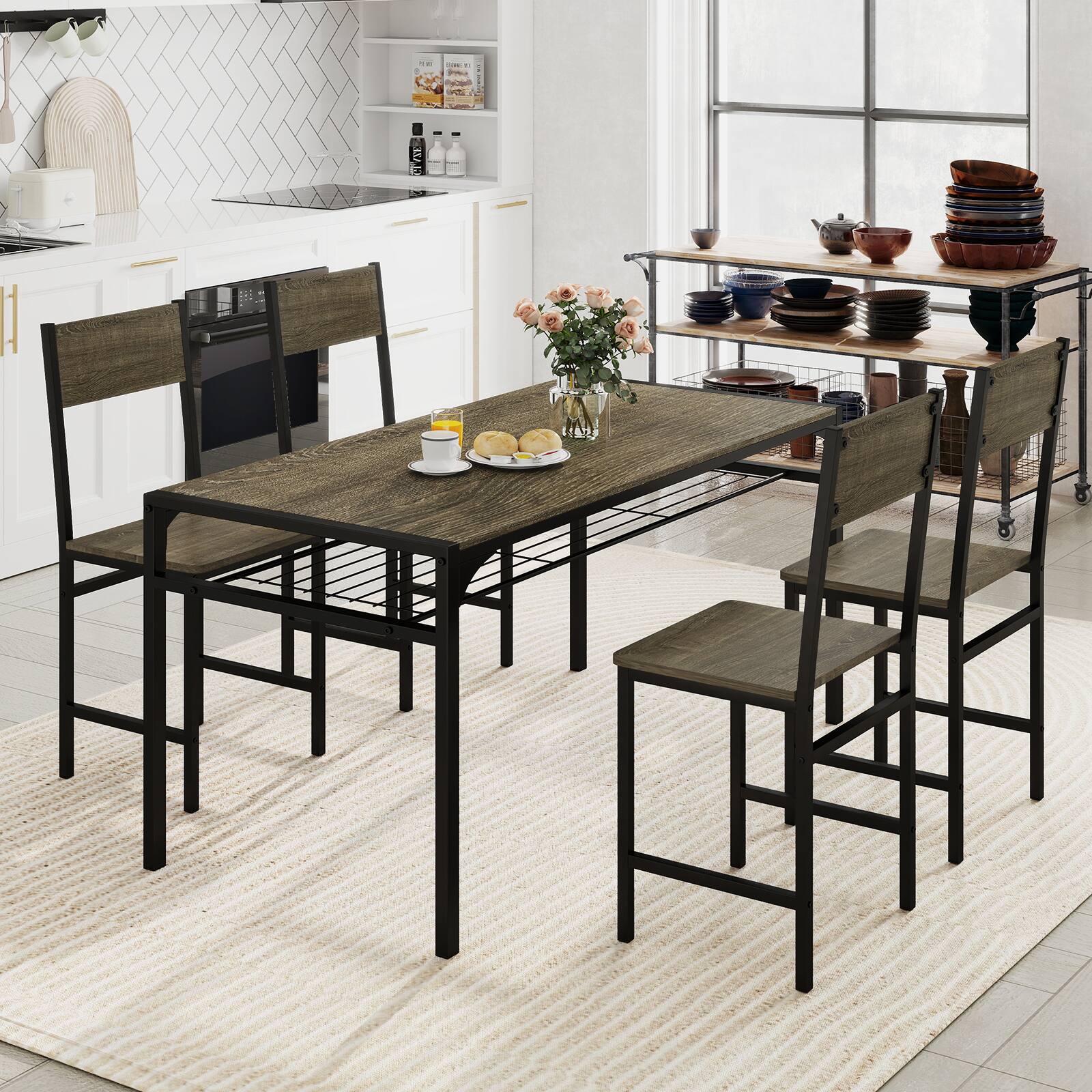 Alt View 5. Gymax - Gymax Set of 4 Dining Chairs w/Metal Legs Slanted Back Wide Seat for Living Room - Gray.
