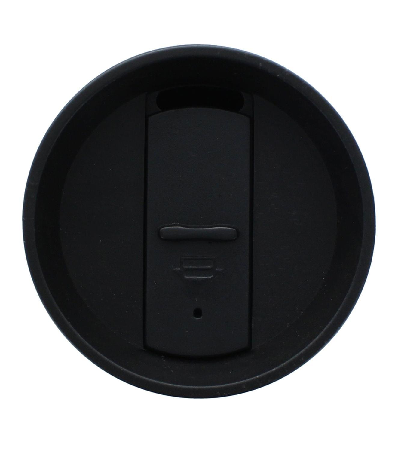 Alt View 1. Just Funky - Black 16oz Travel Mug w/ Lid - Black.