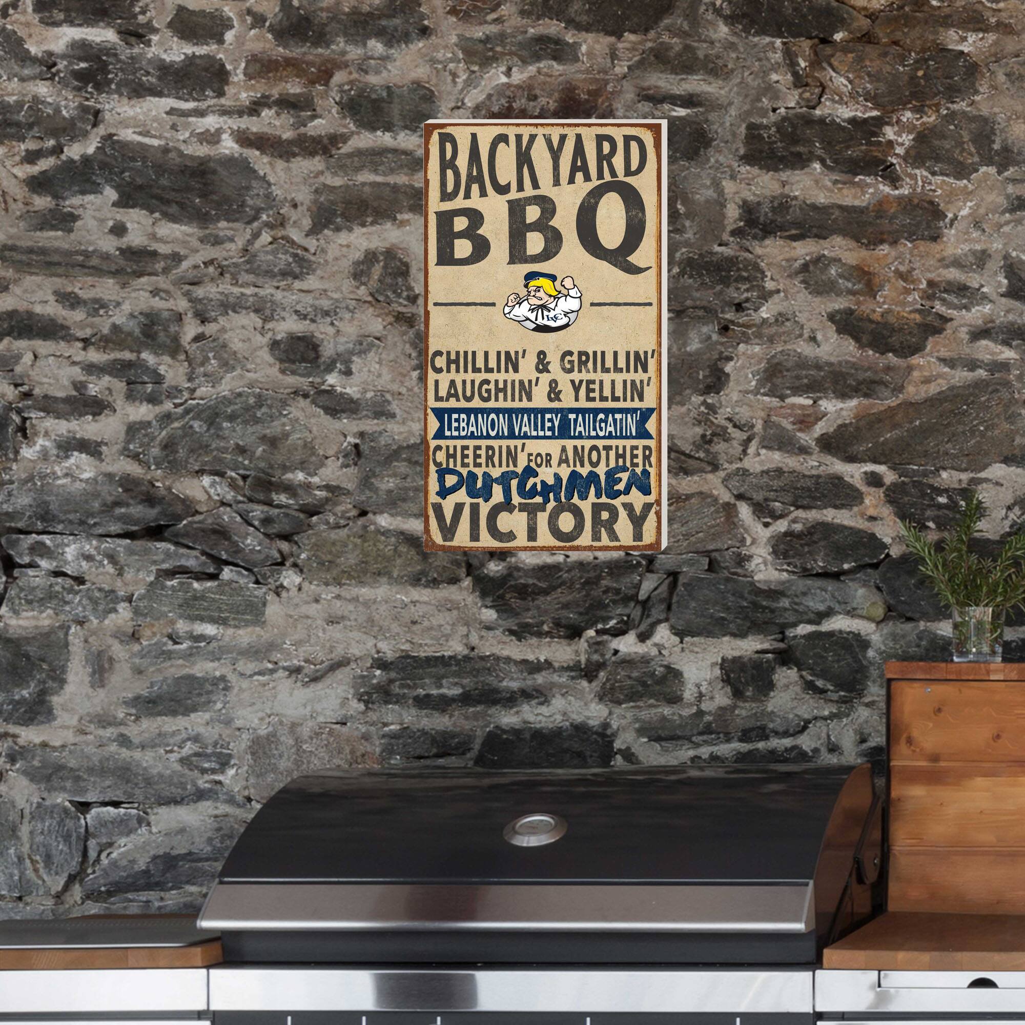 BACKYARD BBQ  
CHILLIN' & GRILLIN'  
LAUGHIN' & YELLIN'  
LEBANON VALLEY TAILGATIN'  
CHEERIN' FOR ANOTHER PUTCHMEN VICTORY