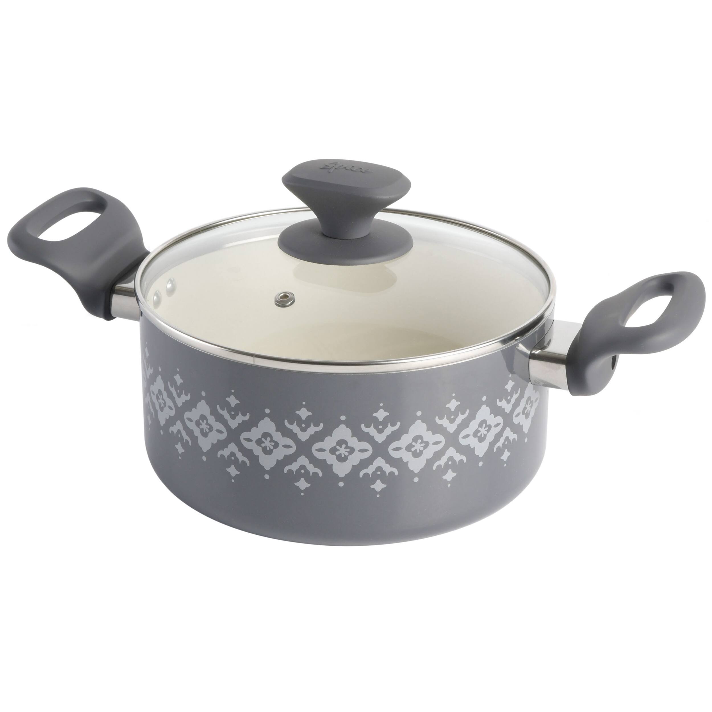 Alt View 1. Gibson - Oster Clairborne 7 Piece Nonstick Aluminum Cookware and Kitchen Tool Set in Linen - Charcoal.
