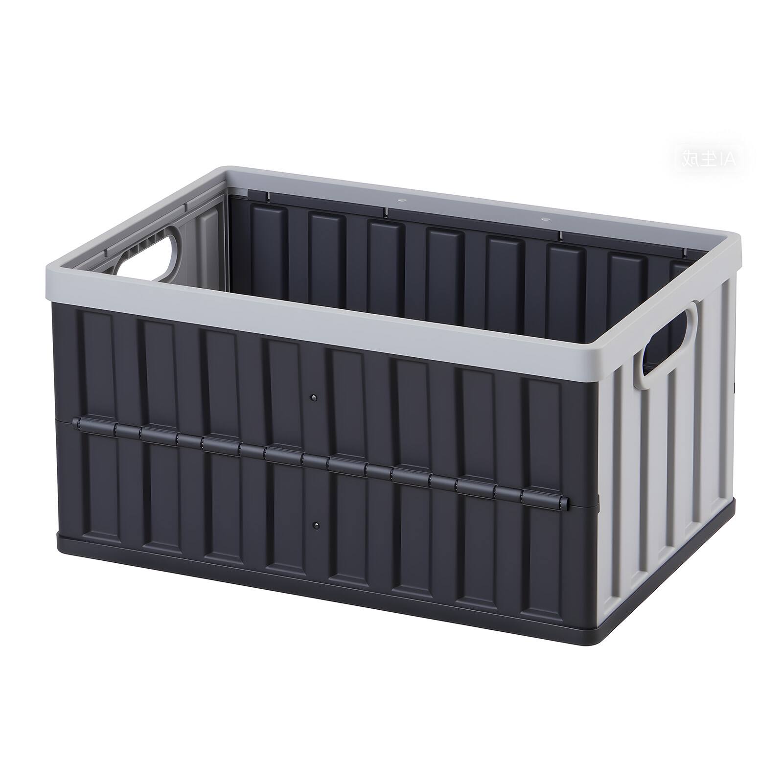 Alt View 5. VEVOR - Plastic Collapsible Storage Bins with Lids, 65L 3 Packs, Stackable Folding Storage Crates with Handles, Holds 84 lbs - Black.