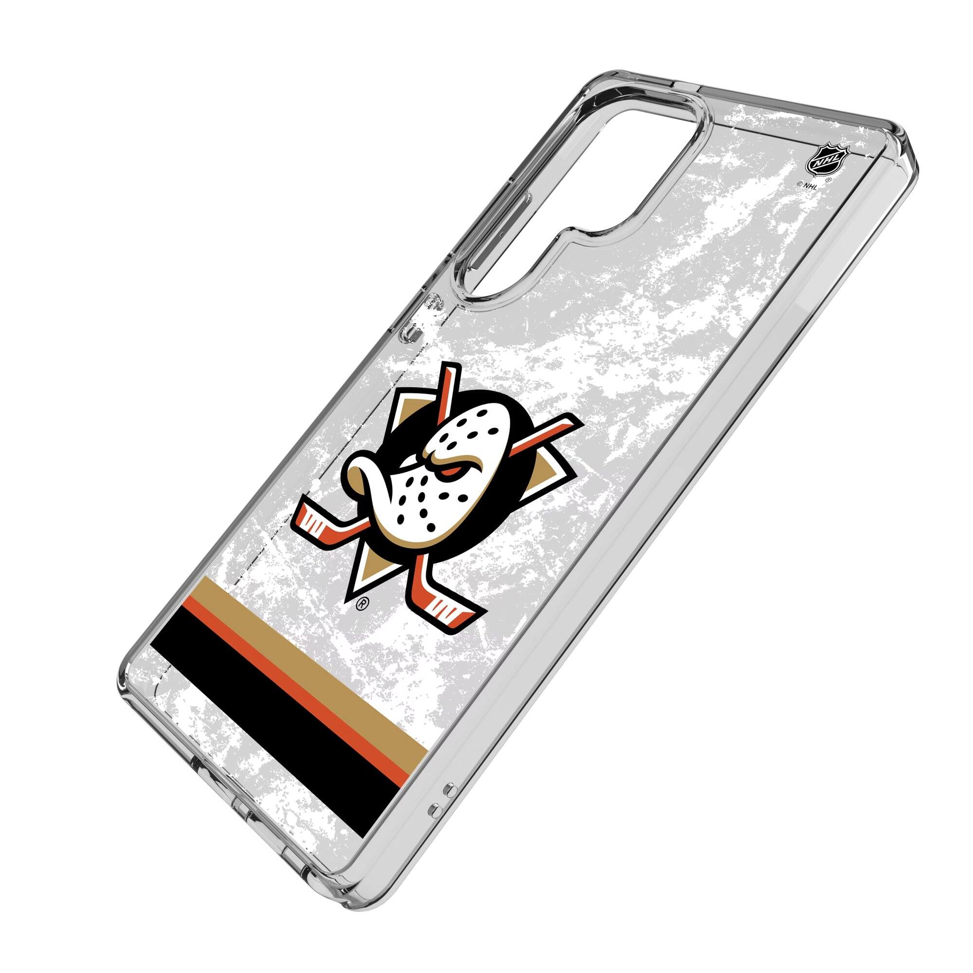 Alt View 1. Keyscaper - Anaheim Ducks Galaxy Stripe Clear Ice Case - S23 - Multicolor.