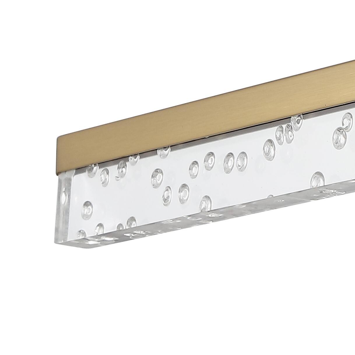 Alt View 4. Jonathan Y - Mario 22" 1-Light Contemporary 360-Degree Rotatable Iron/Seeded Acrylic Integrated LED Vanity Light, Brass Gold/Clear - Brass Gold/Clear.