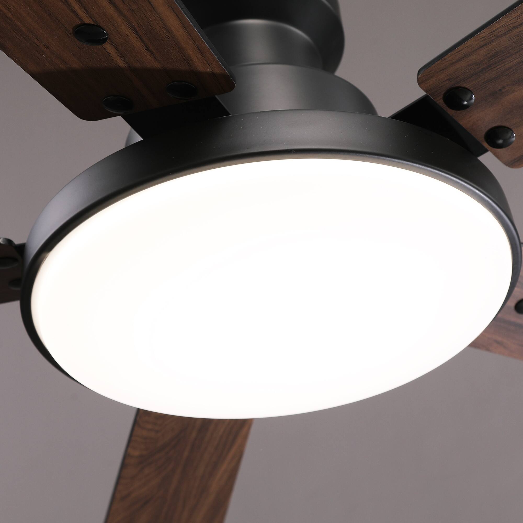 Alt View 9. Vaczon - 52" Modern Reversible Blades Flush Mount Smart Ceiling Fan with Dimmable LED Light and Remote, APP Control - Gold.