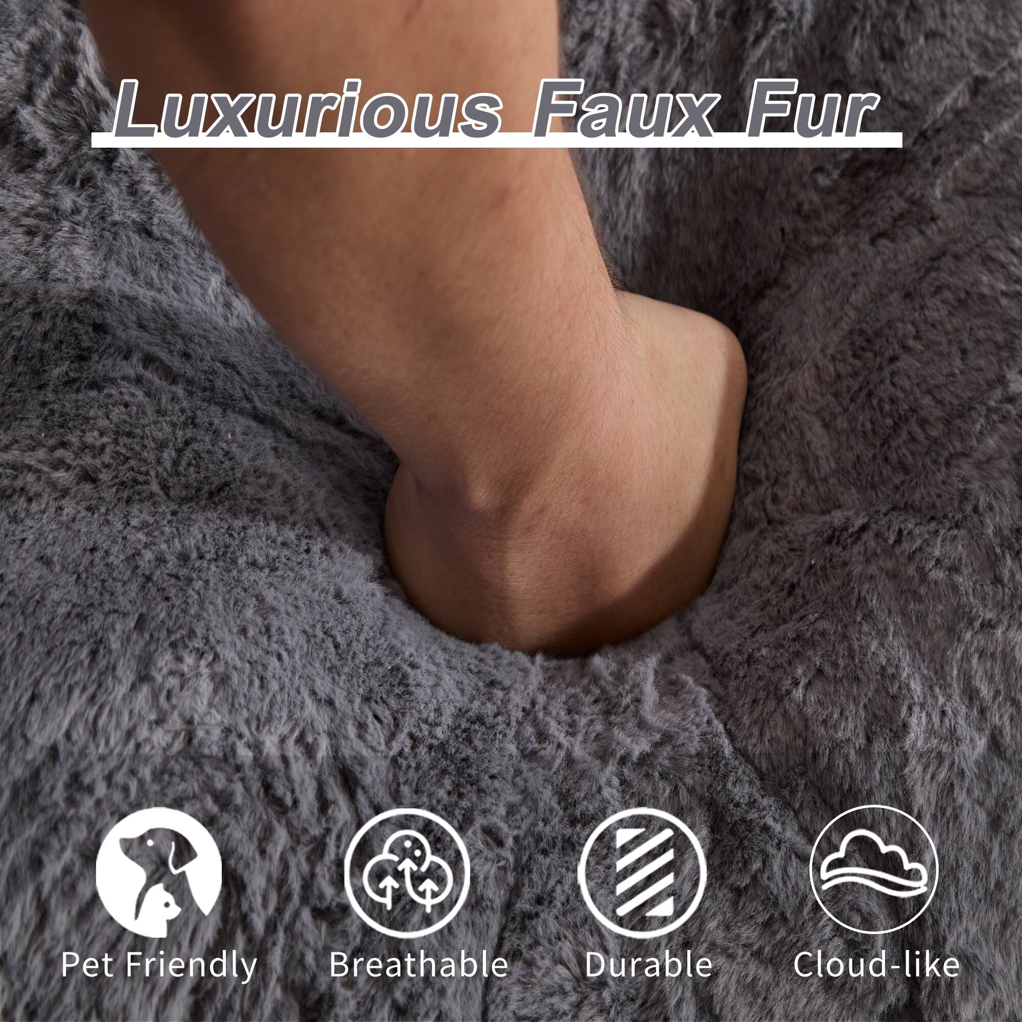 Luxurious Faux Fur Pet Friendly Breathable Durable Cloud-like