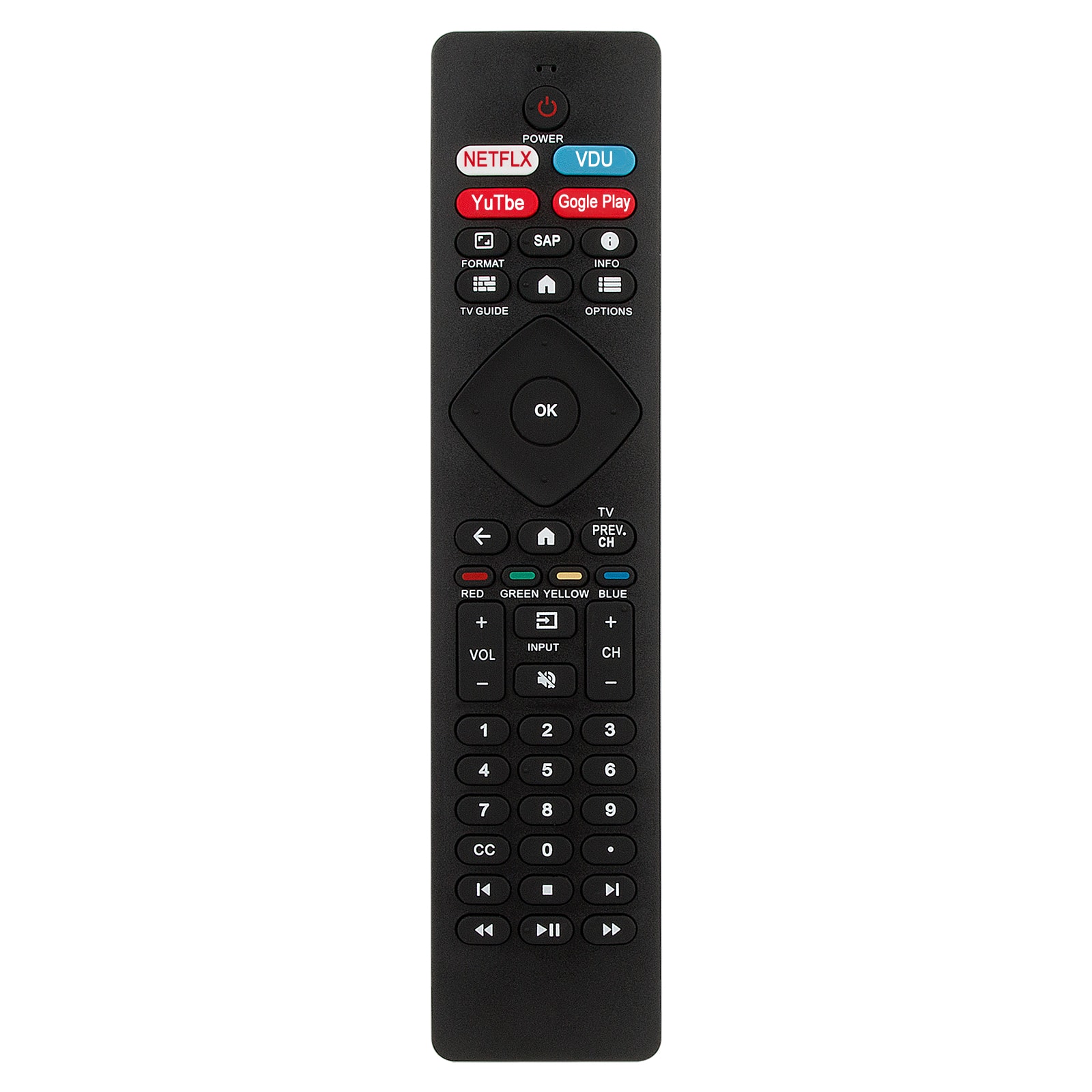 WINFLIKE - NH800UP BT800 URMT47CND002 IR Remote Control Compatible with Philips Android 4K Ultra HD Smart LED TV - Black