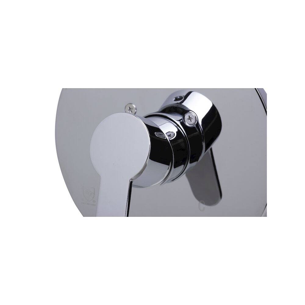Left. Alfi - Polished Chrome Shower Valve Mixer with Rounded Lever Handle - Silver.