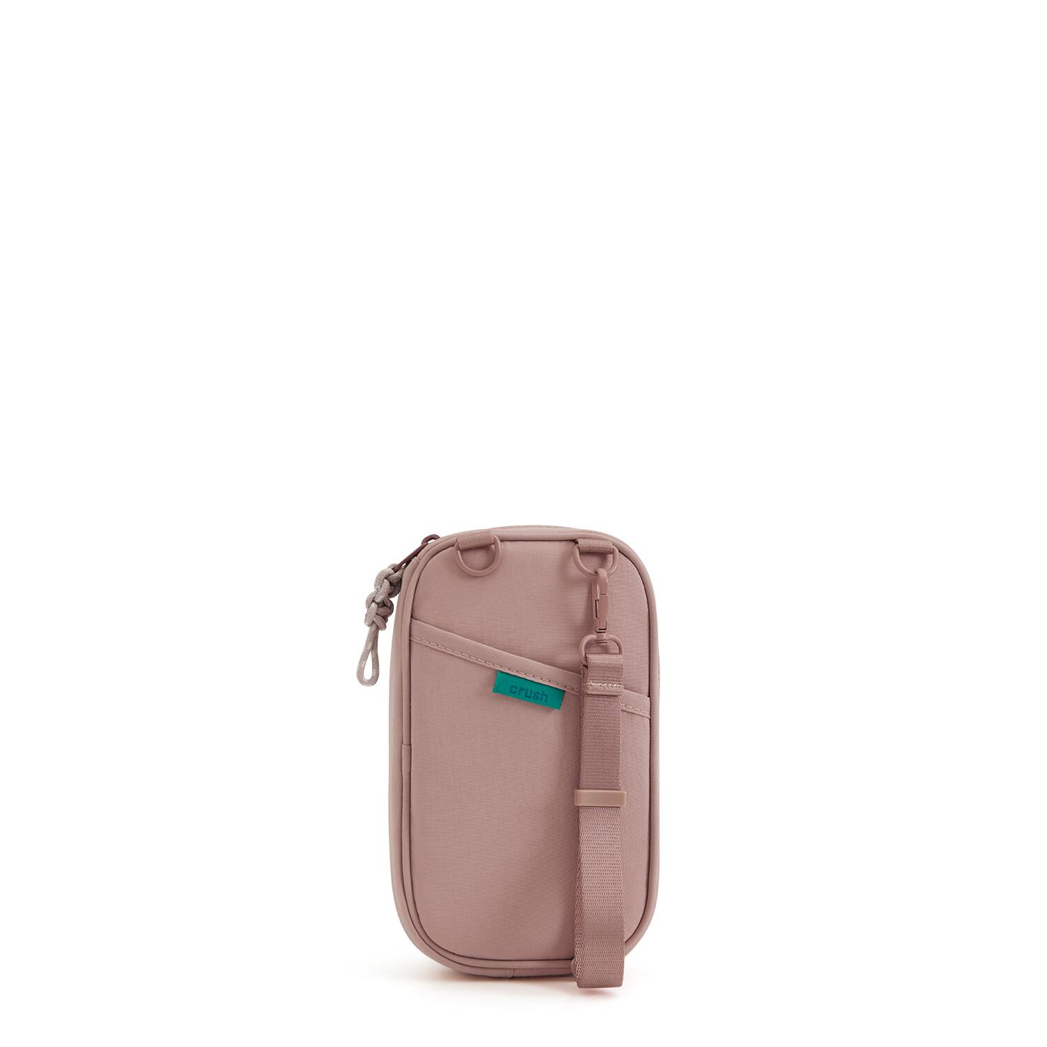Back. Bagsmart - Crush RFID Passport Holder & Crossbody Bag, Water-Repellent Wallet with Detachable Card Sleeve for Travel & Daily Use - Misty Rose.