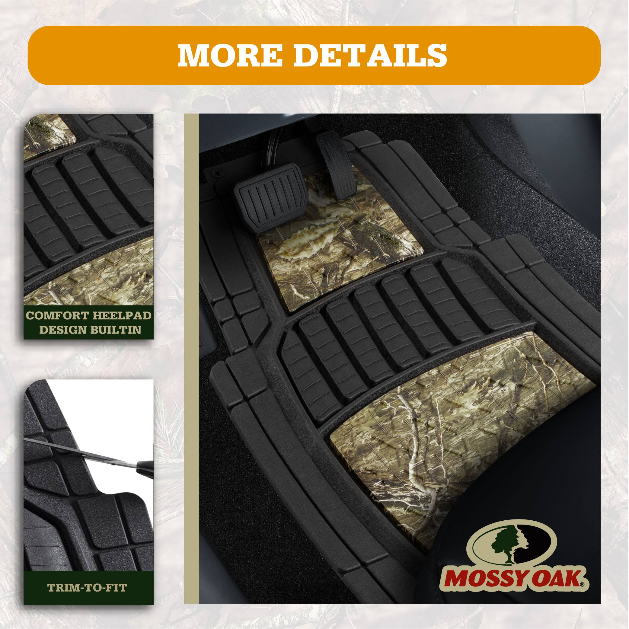 MORE DETAILS

COMFORT HEELPAD DESIGN BUILT-IN

TRIM-TO-FIT

MOSSY OAK
