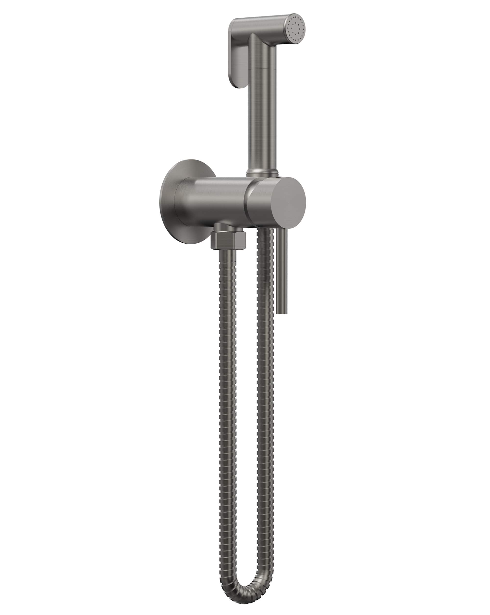 GRANDJOY - Handheld Bidet Faucet with Hot and Cold Mixing Valve, Wall Mount  - Brushed Nickel