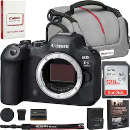 Bundle - Canon - EOS R6 Mark II Full-Frame 24.2 MP Mirrorless Camera (Body) + 128GB Memory