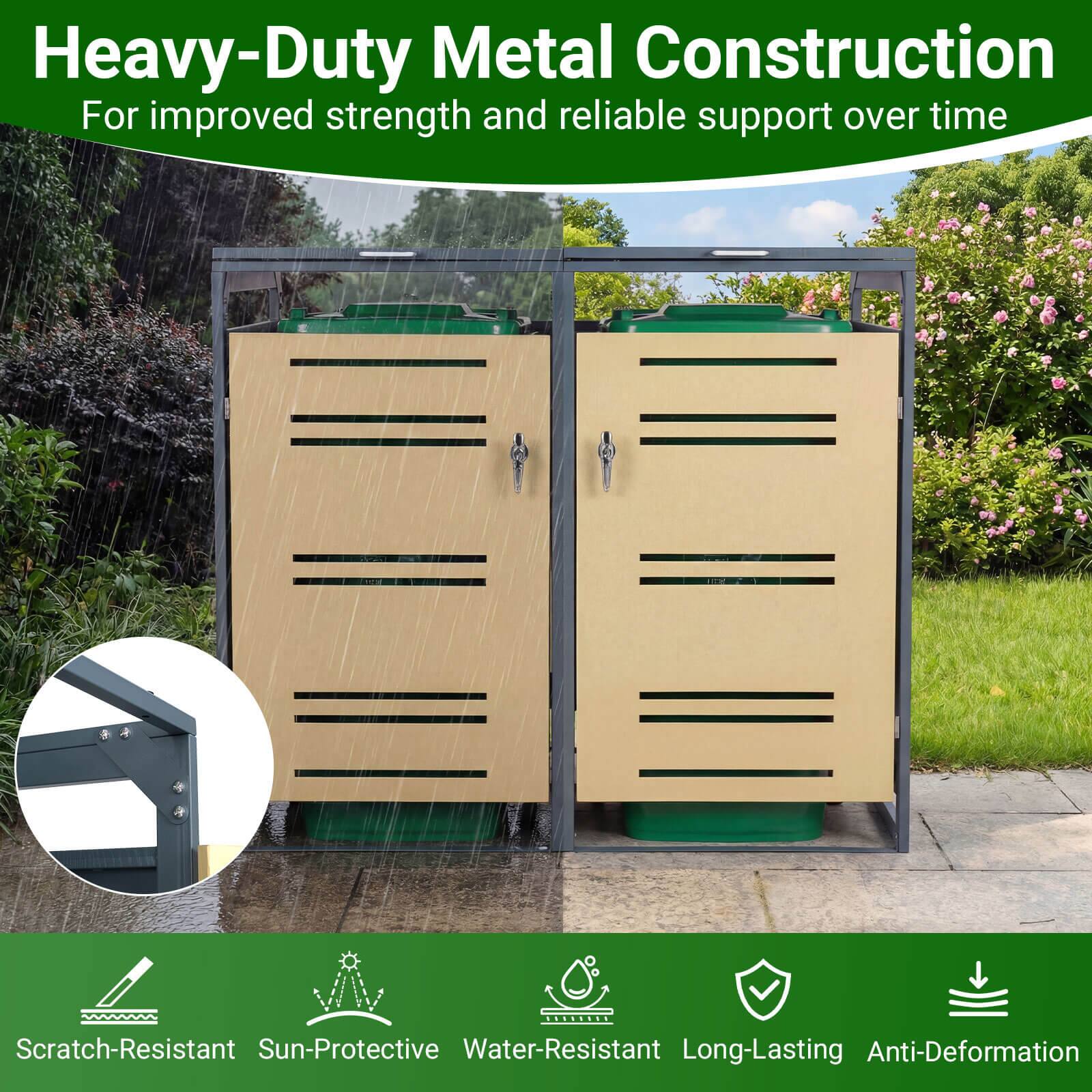 Heavy-Duty Metal Construction  
For improved strength and reliable support over time

Scratch-Resistant  
Sun-Protective  
Water-Resistant  
Long-Lasting  
Anti-Deformation