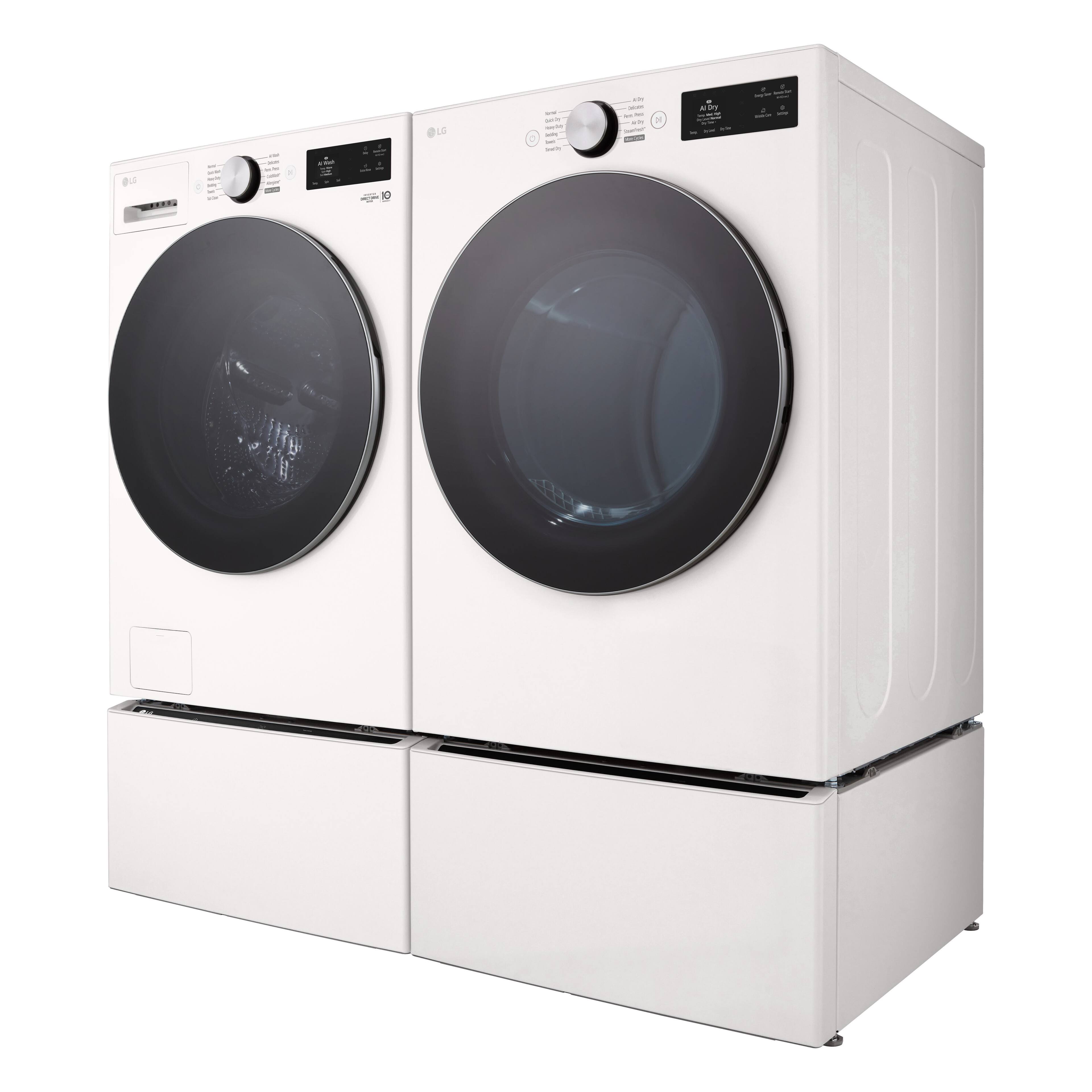 Alt View 18. LG - 7.4 Cu. Ft. Stackable Smart Electric Dryer with Steam and AI Sensor Dry - Alpine White.