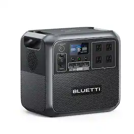 BLUETTI - 1800W Continuous/2700W Peak Output Power Station AC180 1152Wh LiFePO4 Battery Solar Generator for Outdoor (1152 Wh Capacity) - Gray