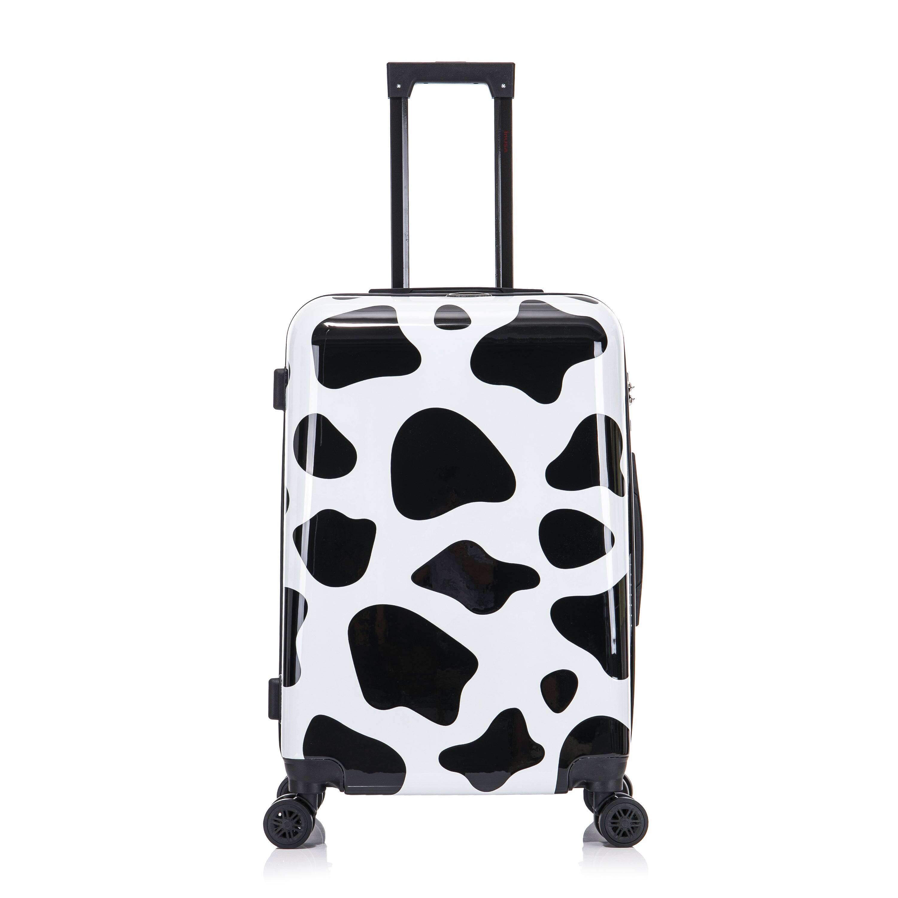 Angle. InUSA - Cow Prints lightweight hardside Spinner Luggage 24" - COW.