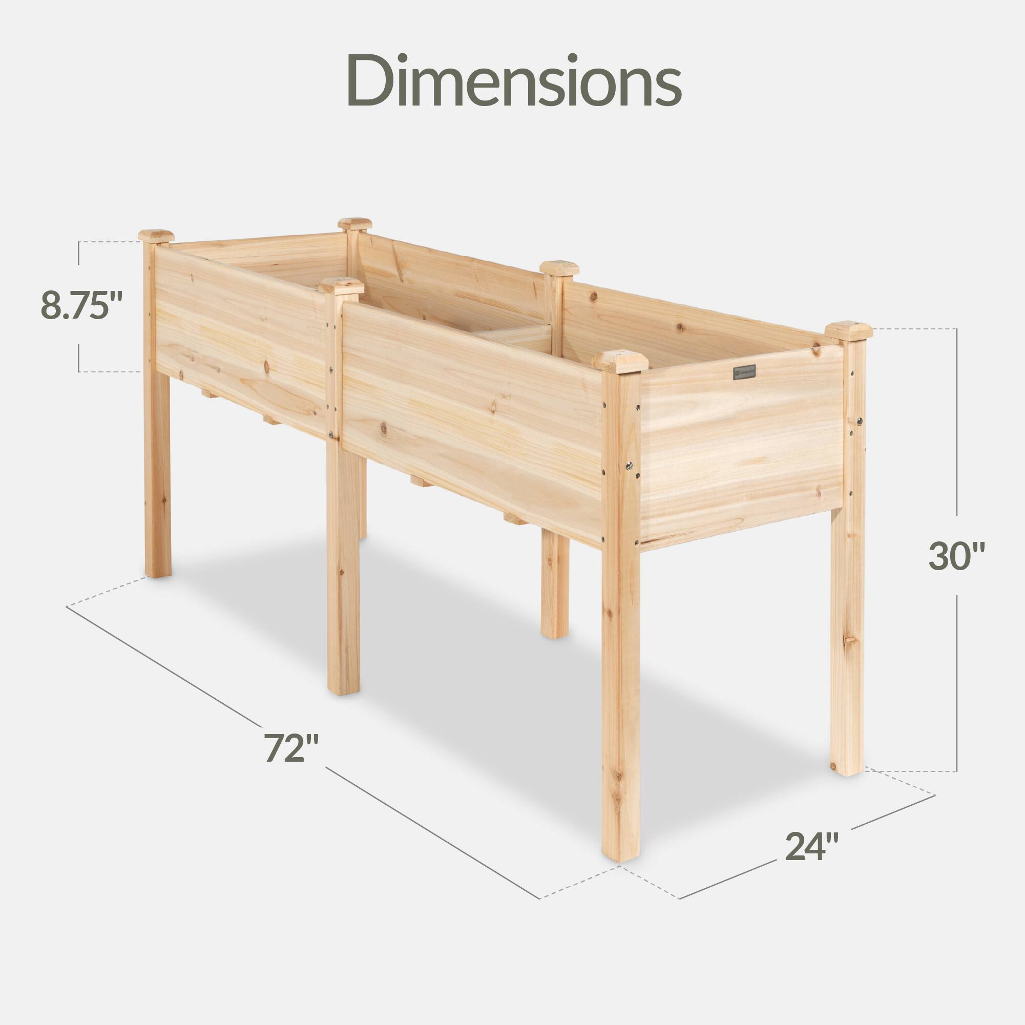 Dimensions: 8.75" x 30" x 72" x 24"