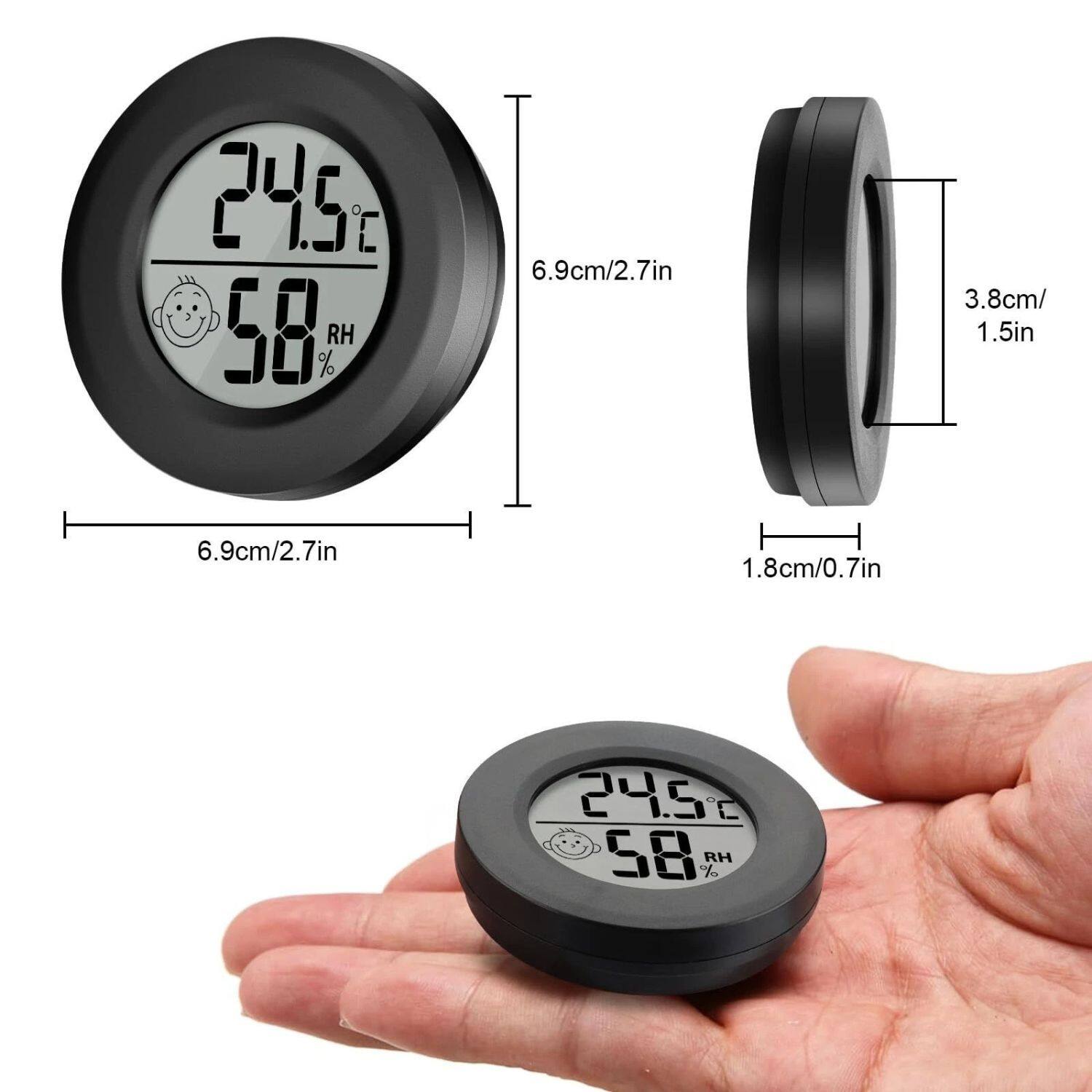 24.5°C  
58% RH  

6.9cm/2.7in  
3.8cm/1.5in  
1.8cm/0.7in  

6.9cm/2.7in  
3.8cm/1.5in  
1.8cm/0.7in