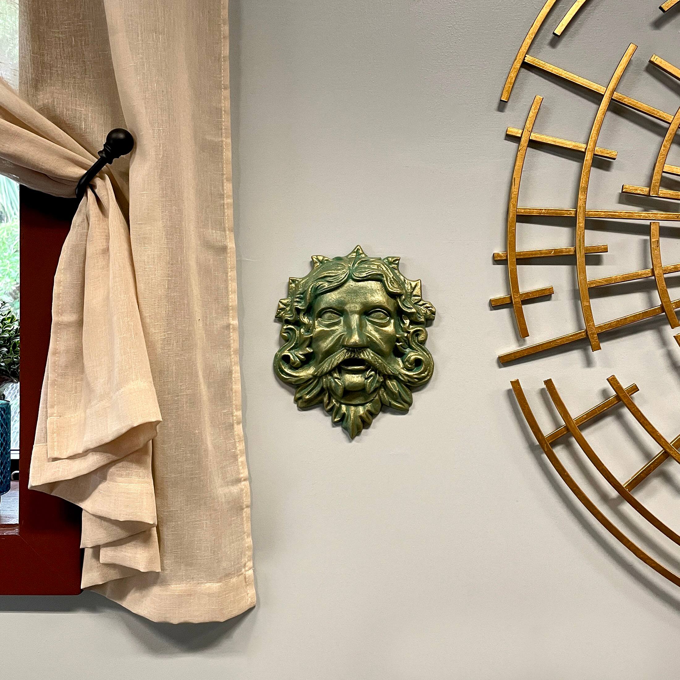 Alt View 7. Zeckos - Cast Iron Celtic Green Man Wall Hanging Antiqued Verdigris Green Finish - Green.