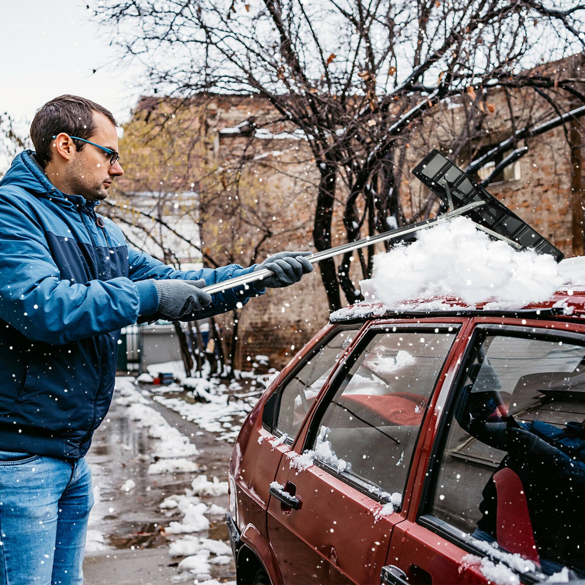 Alt View 11. Costway - 20 FT Aluminum Snow Roof Rake Adjustable Sectional Snow Removal Tool - Black + Gray.